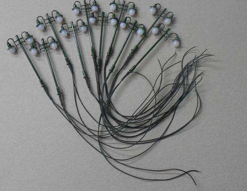 HO gauge streetlamps black 10X