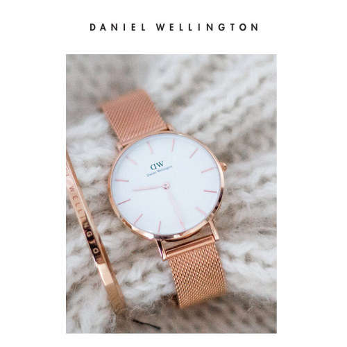 DANIEL WELLINGTON CLASSIC PETITE MELROSE + BRACELET WHITE ROSE GOLD SMALL