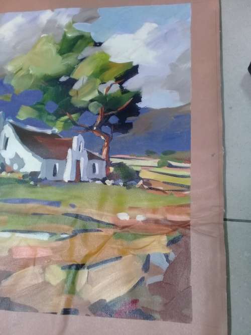 Carla Bosch rural farm scene 88x59--Estimated value = +/-  R25900