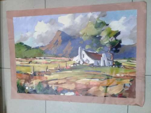 Carla Bosch rural farm scene 88x59--Estimated value = +/-  R25900