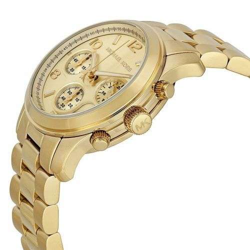 Michael Kors  Runway Goldtone Stainless Steel Chronograph Unisex Watch