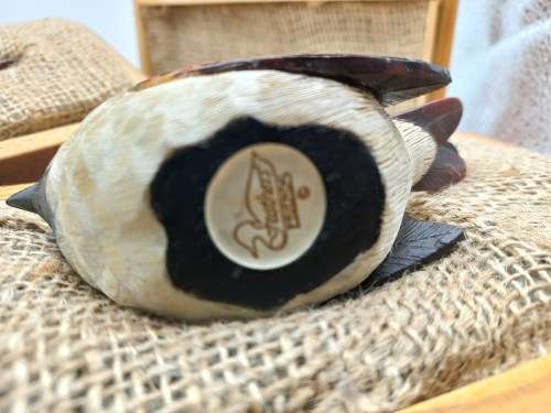 Feathers friend wooden colectable ornaments (set of 2 )