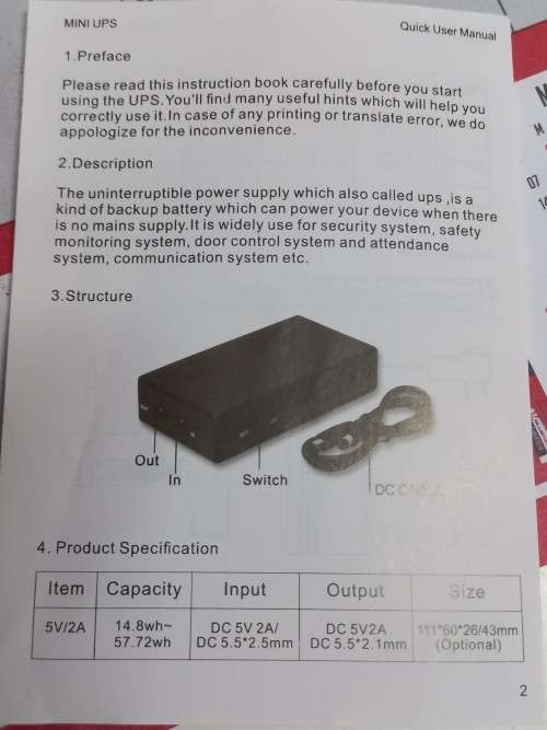 Mini ups