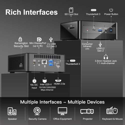 Intel Mini PC, Intel NUC 11 with Newest 11th Gen Core i5-1135G7, 16GB DDR4 & 512GB  SSD (Super Fast)