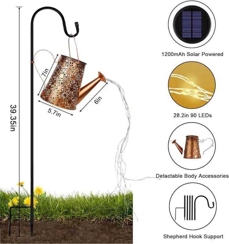 Solar watering Can led garden feature... wow up a your space