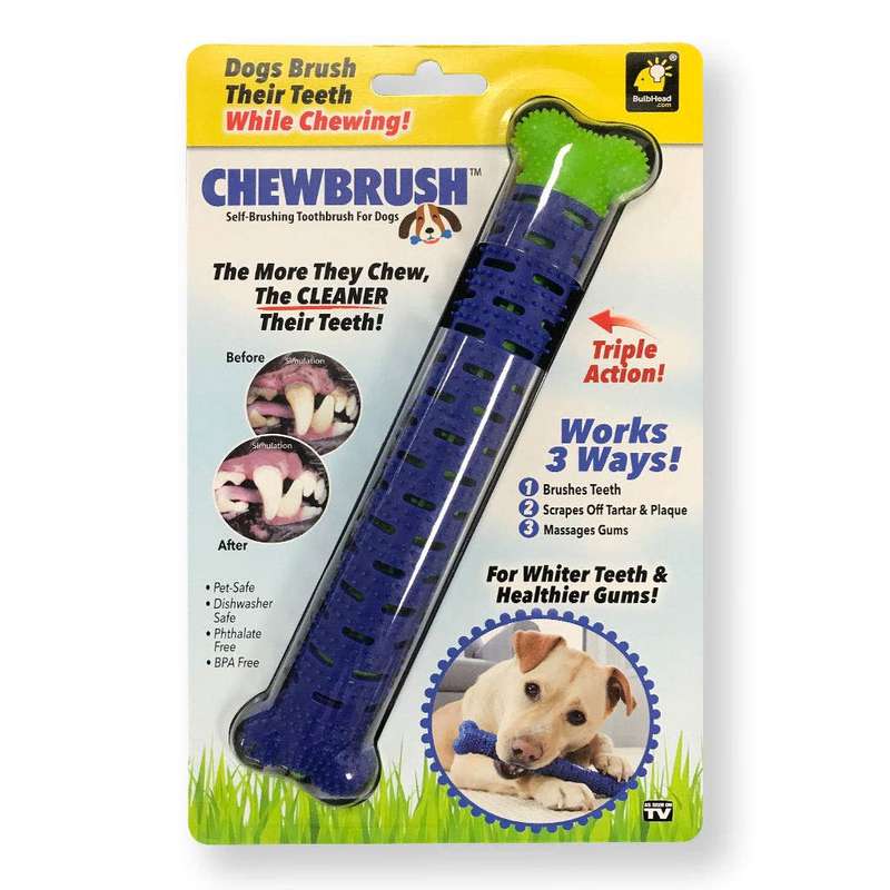 Chewbrush Toothbrush Dog Toothbrush and Dog Toy - No Dog Toothpaste Required