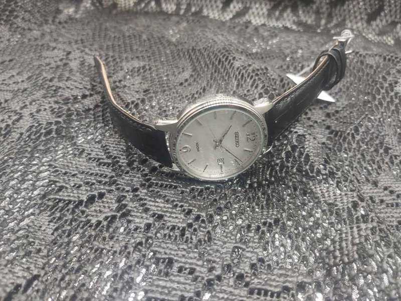 SEIKO 100m Black Leather Strap WATCH CASE--ORIGINAL