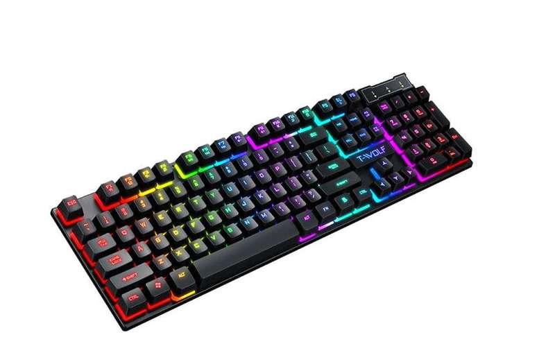 T-Wolf `T20` Rainbow Backlit Gaming Keyboard