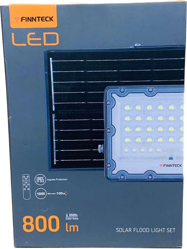 FINNTECK SOLAR LED FLOODLIGHT 100W 800LM