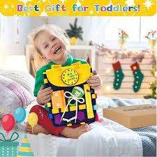 Children`s Felt Toy Backpack Early Childhood Education Skills Activity