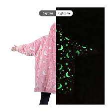 HUGGLE HOODIE GLOW IN THE DARK --STARS PINK