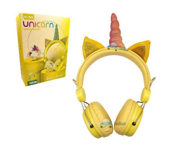 Colorful Wireless Unicorn Headphones, Adjustable Stereo Stylish Headphones for Girls/Boys