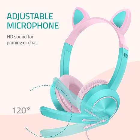 AKZ-024 3.5mm AUX Wired Headphones for Kids with Mic Mobile Computer Music Game