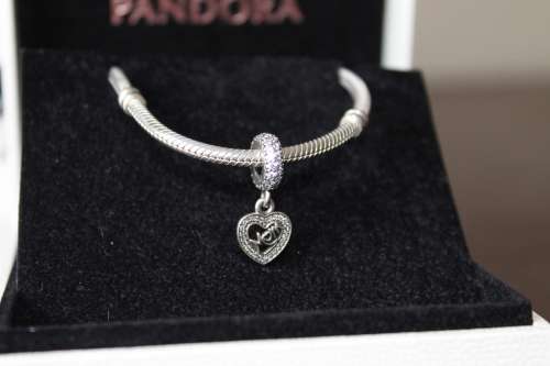 Pandora 19cm charm bracelet with charm