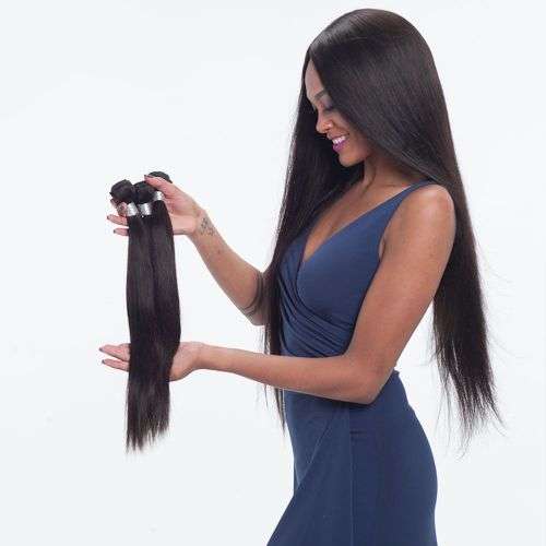 Joedir Peruvian Human Hair Straight Bundles Hair Extensions 10Inch Black#