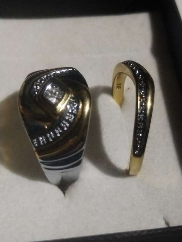 9CT WHITE AND YELLOW GOLD STERNS WEDDING SET 11 GRAMS