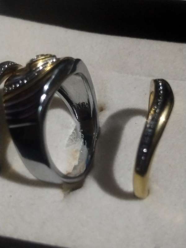 9CT WHITE AND YELLOW GOLD STERNS WEDDING SET 11 GRAMS