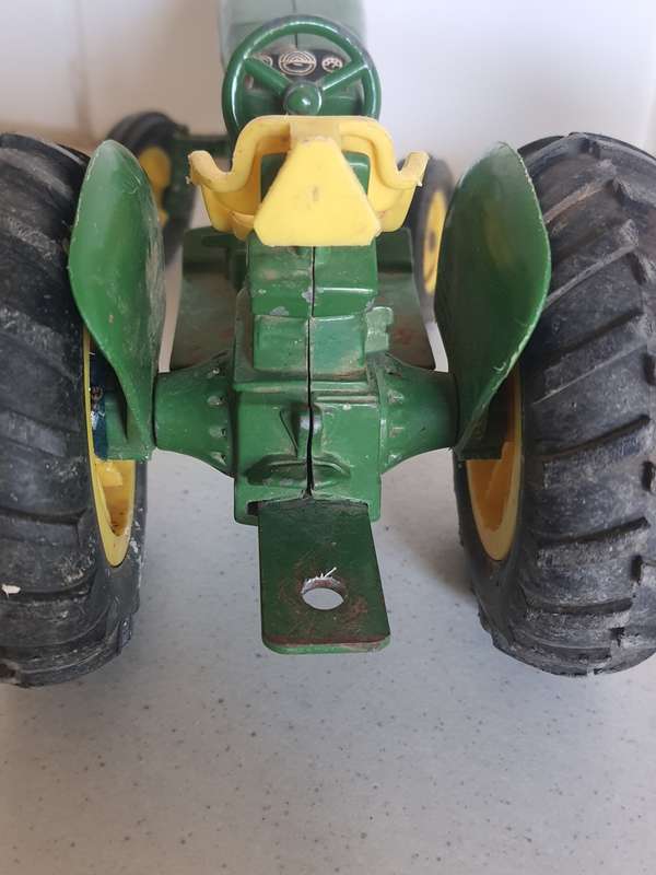 ANTIQUE SPLIT DIECAST TRACTOR AND BUNNY PIGGY-BANK !!!