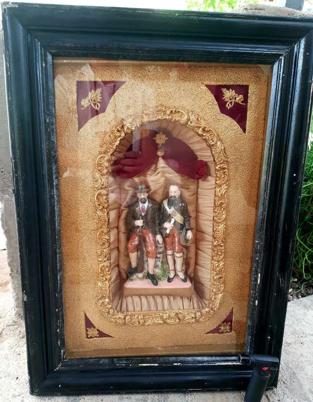 ANTIQUE WEEK #1 ANGLO BOER WAR - 3D Figurine Framed Musicbox - Genls de la Rey and botha