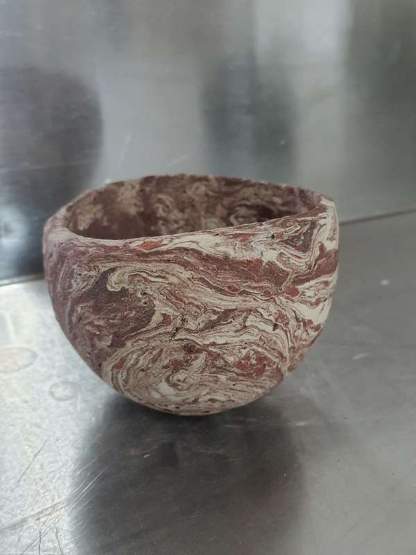 ANTIQUE WEEK #15 - RED STREAKED MARBLE - circa 1800`s - 1900`s