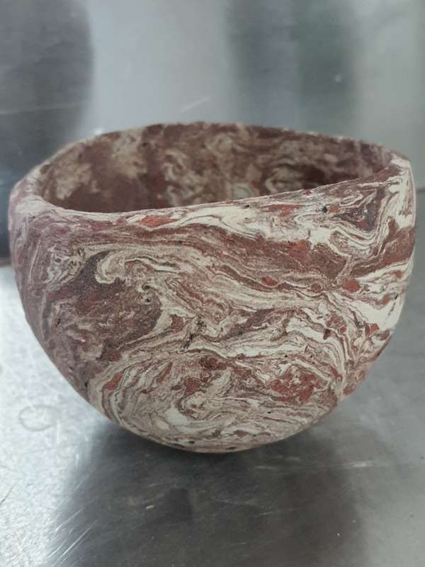 ANTIQUE WEEK #15 - RED STREAKED MARBLE - circa 1800`s - 1900`s