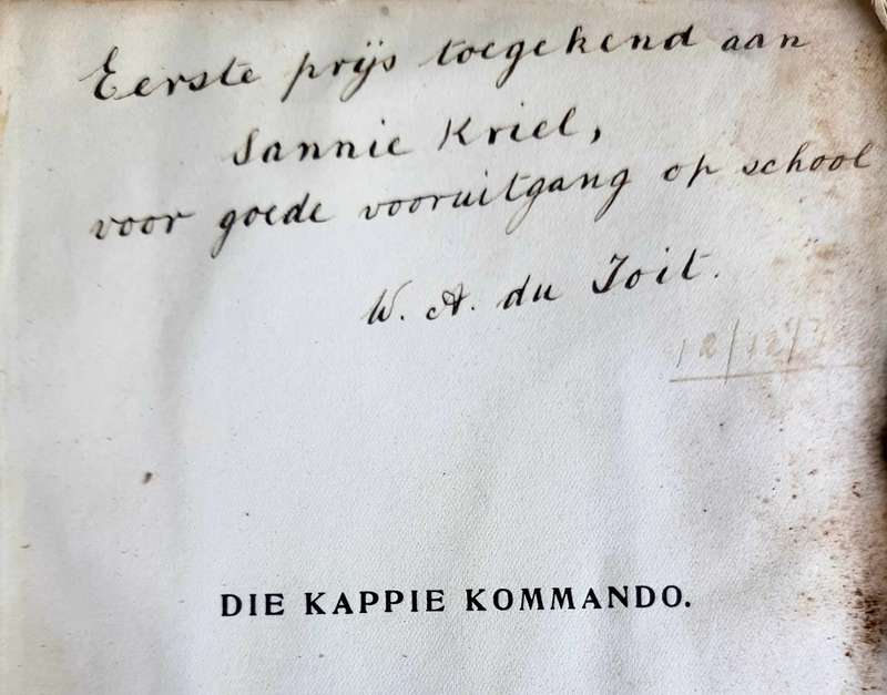 KAROO-ANTIEK #4 - RARE BOER WAR - DIE KAPPIE KOMMANDOE BY JOHANNA BRANDT