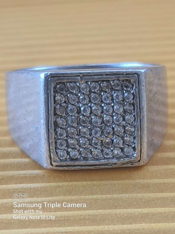 #2 **** 925 **** SOLID SILVER CLUSTER MENS STATMENT RING! due to no payment relist 24hours!