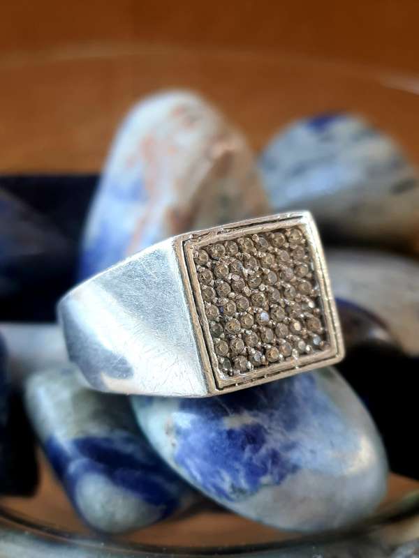 #2 **** 925 **** SOLID SILVER CLUSTER MENS STATMENT RING! due to no payment relist 24hours!