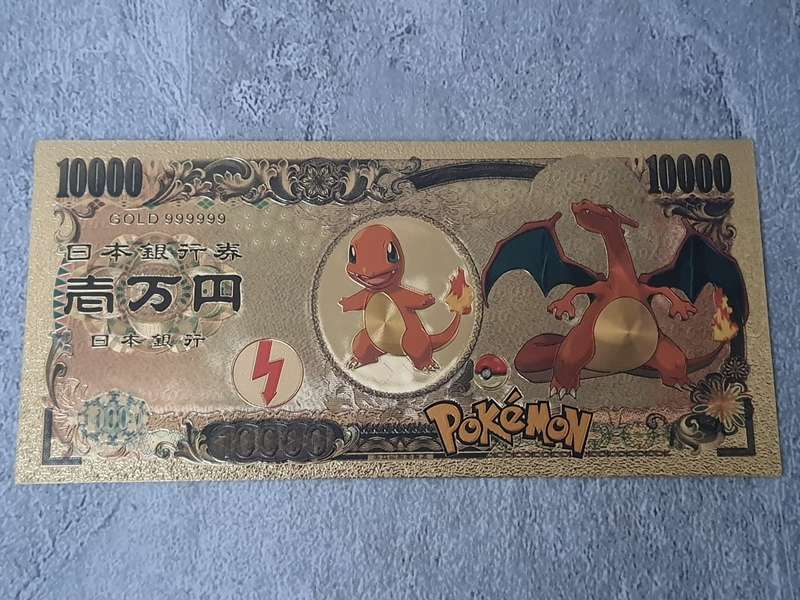 #3 GOLD 99999999 24K LEAF NOVELTY POKEMON NOTE