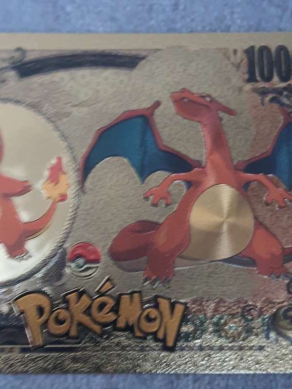 #3 GOLD 99999999 24K LEAF NOVELTY POKEMON NOTE