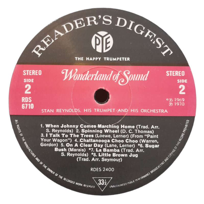 1970 Stan Reynolds, His Trumpet & His Orchestra - The Happy Trumpeter - Vinyl, 7`, 33 RPM - Jazz - E
