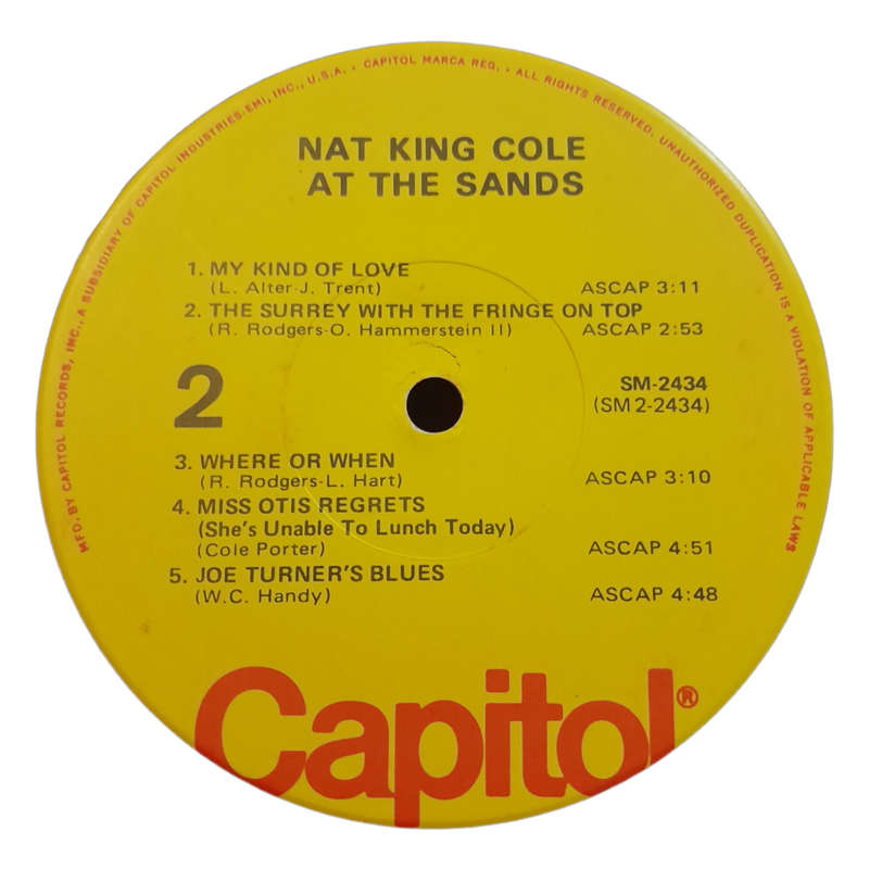 1966 Nat King Cole - Nat King Cole At The Sands - Vinyl, 7`, 33 RPM - Jazz, Pop - Very Good Plus - W