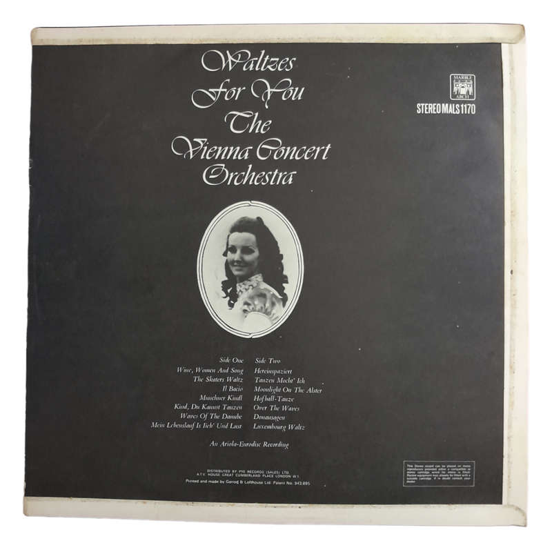 1969 The Vienna Concert Orchestra - Waltzes For You - Vinyl, 7`, 33 RPM - Classical - Very Good - Wi