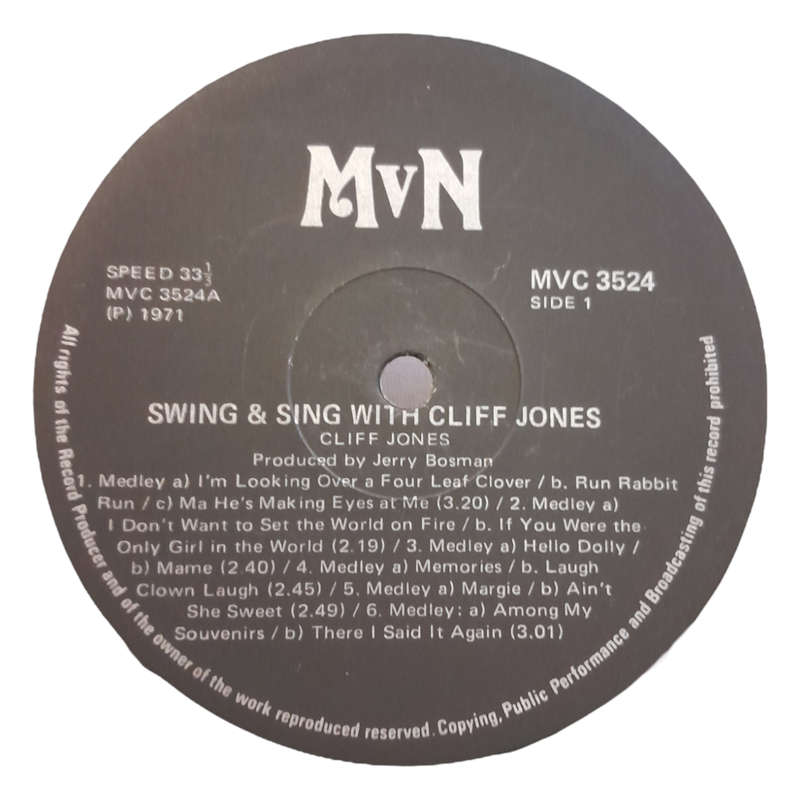 1971 Cliff Jones - Swing And Sing With Cliff Jones - Vinyl, 7`, 33 RPM - Jazz - Very Good - With Cov