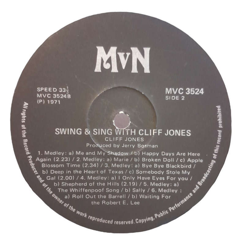 1971 Cliff Jones - Swing And Sing With Cliff Jones - Vinyl, 7`, 33 RPM - Jazz - Very Good - With Cov