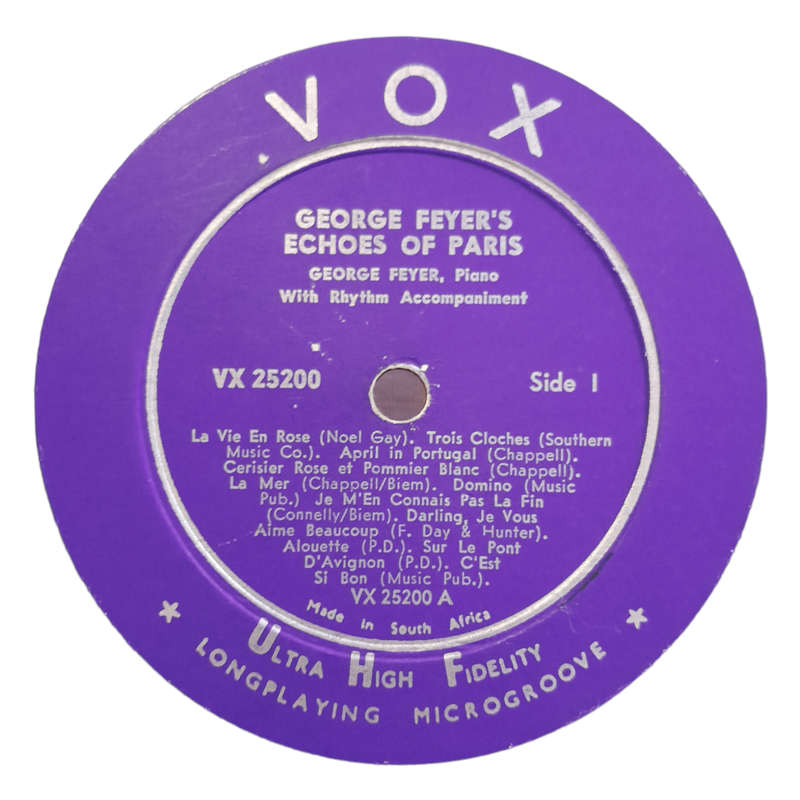 1953 George Feyer`s - Echoes Of Paris - Vinyl, 7`, 33 RPM - Jazz & Blues - Very Good - With Cover