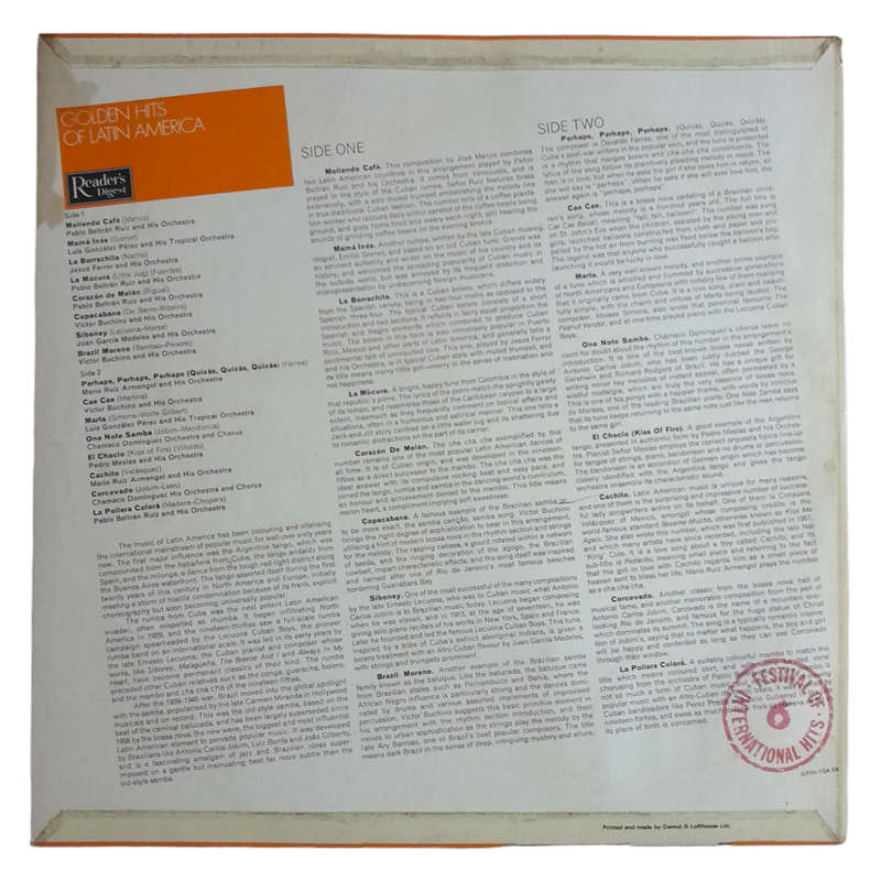 1969 Various - Golden Hits Of Latin America 6 - Vinyl, 7`, 33 RPM - Jazz, Latin - Very Good Plus -Wi