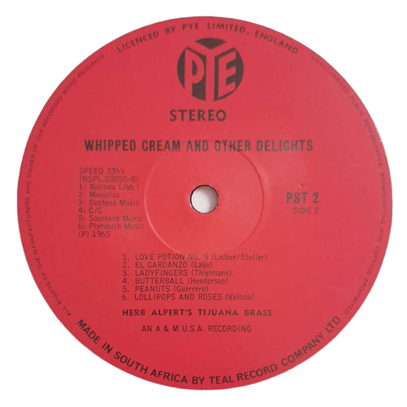 1965 Herb Alpert`s Tijuana Brass - Whipped Cream & Other Delights - Vinyl, 7`, 33 RPM - Jazz, Latin