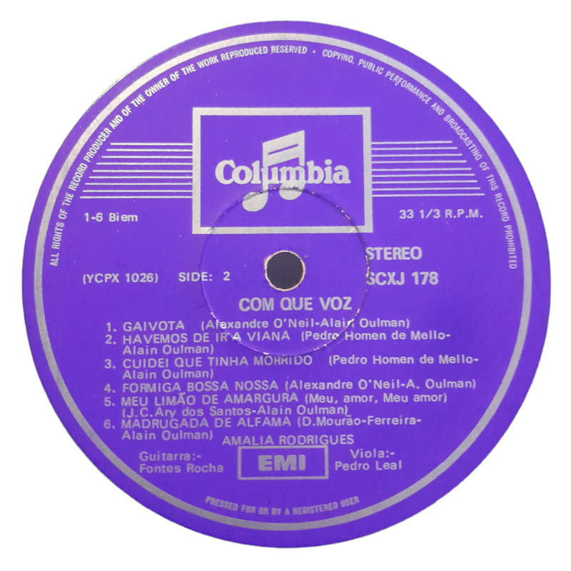 1970 Amalia - Com Que Voz - Vinyl, 7`, 33 RPM - Folk, World & Country - Good - With Cover