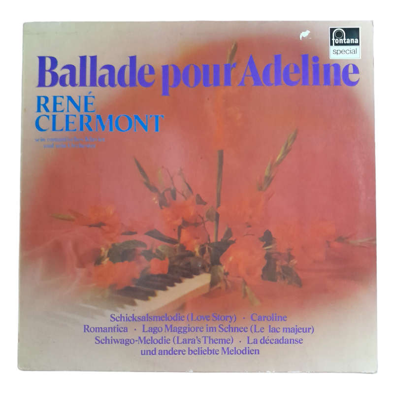 1978 René Clermont  Ballade Pour Adeline - Vinyl, 7`, 33 RPM - Pop - Excellent - With Cover