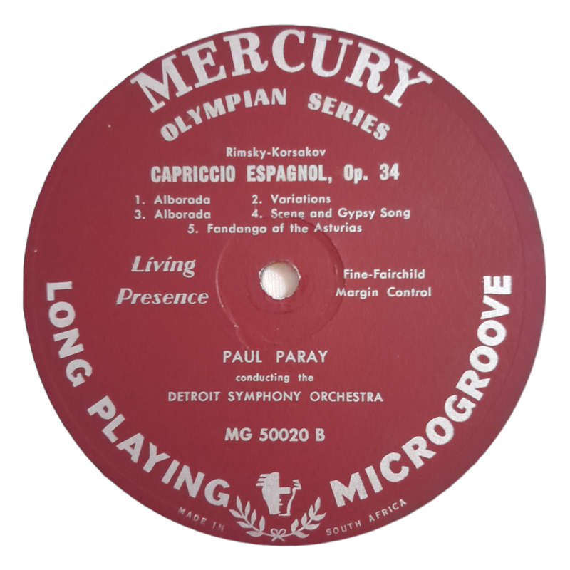 Paul Paray / Detroit Symphony Orchestra - Ravel`s Boléro / Rimsky - Korsakov`s Capriccio Espagnol -