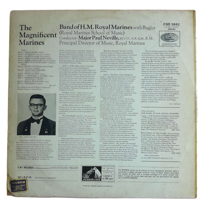 1970 Band Of H.M. Royal Marines - The Magnificent Marines - Vinyl, 7`, 33 RPM - Brass & Military - V