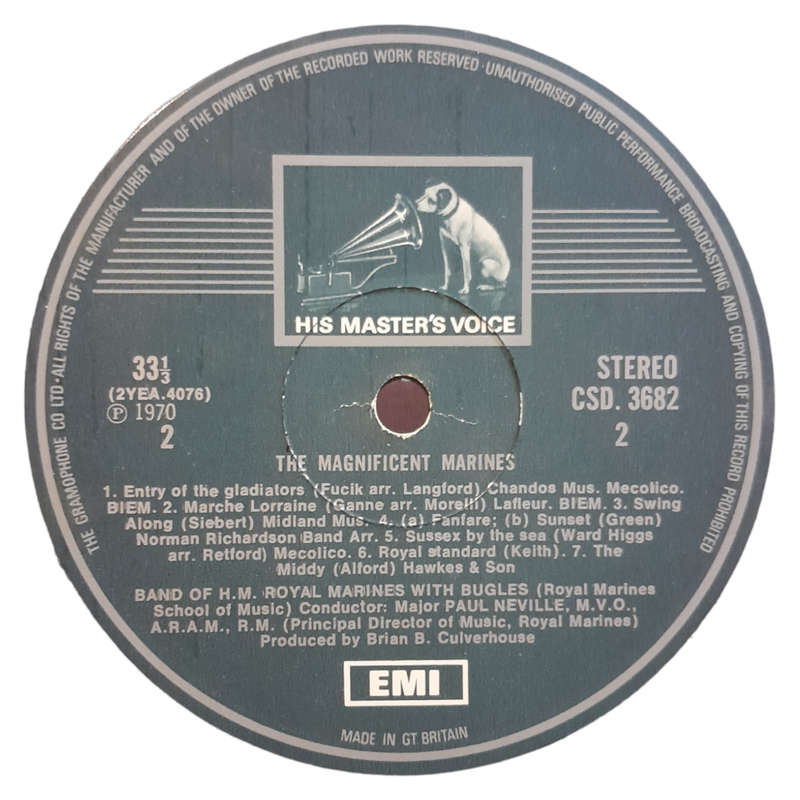 1970 Band Of H.M. Royal Marines - The Magnificent Marines - Vinyl, 7`, 33 RPM - Brass & Military - V