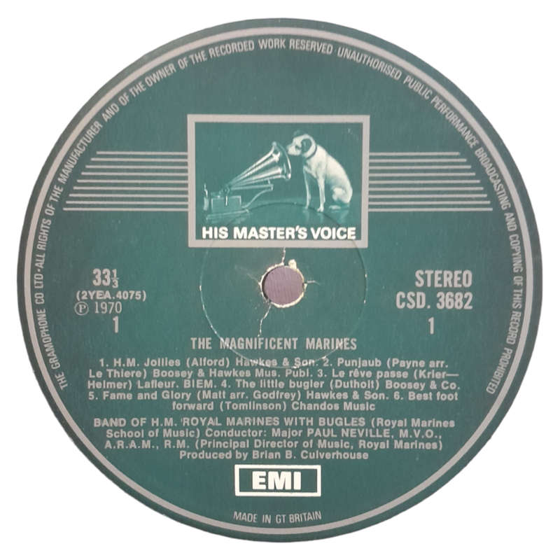 1970 Band Of H.M. Royal Marines - The Magnificent Marines - Vinyl, 7`, 33 RPM - Brass & Military - V