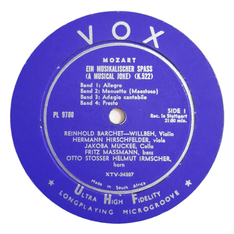 1956 Haydn / Mozart / Pro Musica Chamber Orchestra Stuttgart, Rolf Reinhardt / Toy Symphony - Eine K