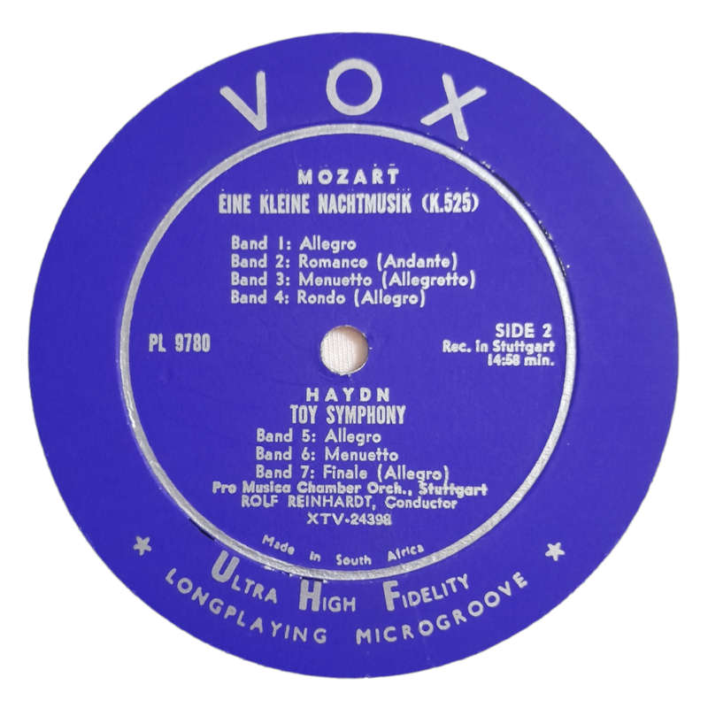 1956 Haydn / Mozart / Pro Musica Chamber Orchestra Stuttgart, Rolf Reinhardt / Toy Symphony - Eine K