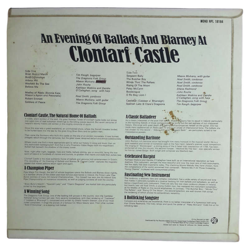 1967 Various - An Evening Of Ballads And Blarney At Clontarf Castle - Vinyl, 7`, 33 RPM - Folk, Worl
