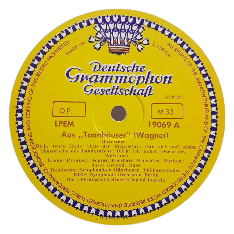 1956 Richard Wagner - Tannhäuser - Vinyl, 7`, 33 RPM - Classical - Very Good - With Cover