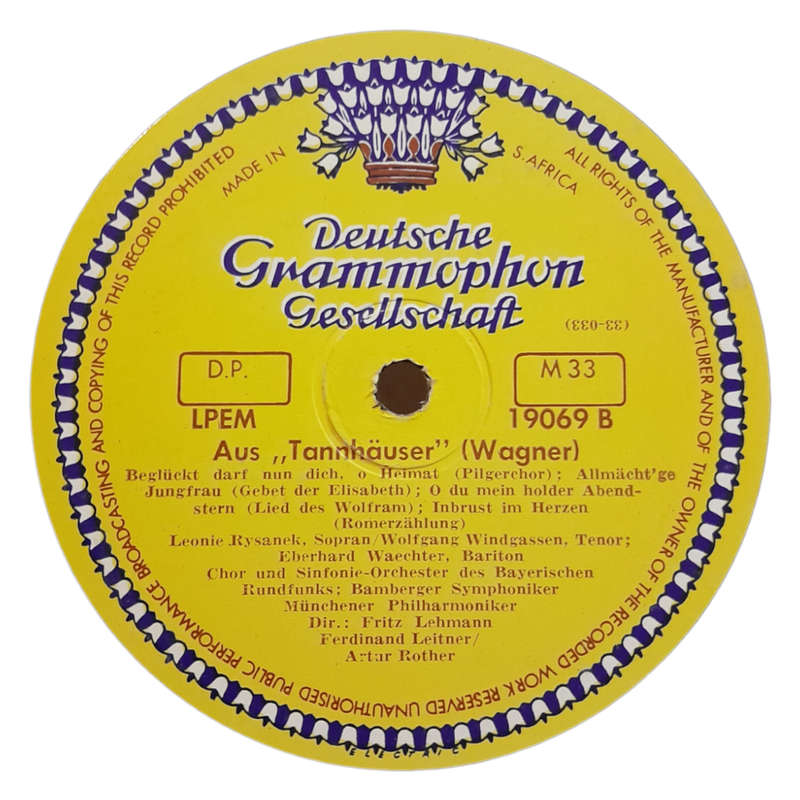 1956 Richard Wagner - Tannhäuser - Vinyl, 7`, 33 RPM - Classical - Very Good - With Cover