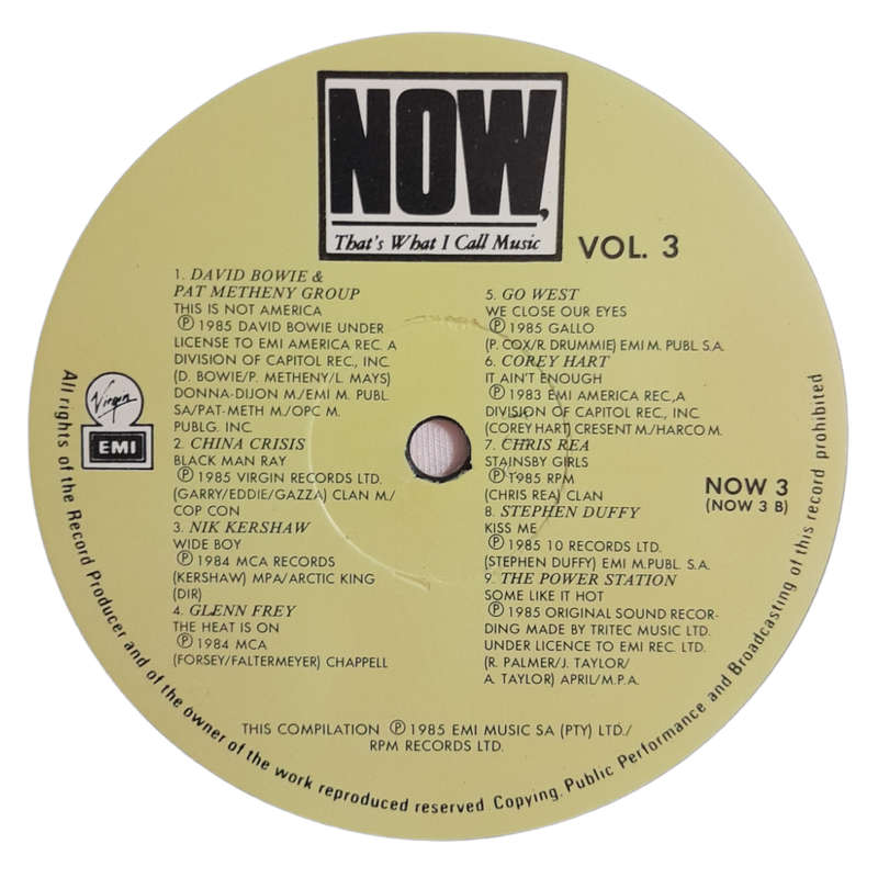 1984 Various - Now That`s What I Call Music 3 - Vinyl, 7`, 33 RPM - Electronic, Rock, Pop - Very Goo
